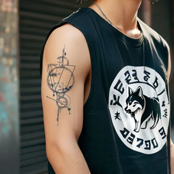 2pcs Stellar Geometry Temporary Body Tattoo Stickers