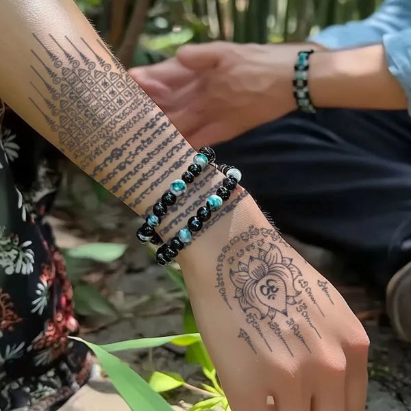 2pcs Sanskrit Lotus Temporary Body Tattoo Stickers