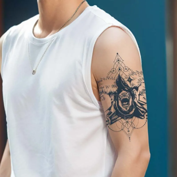 2pcs Cursed Shadow Temporary Body Tattoo Stickers