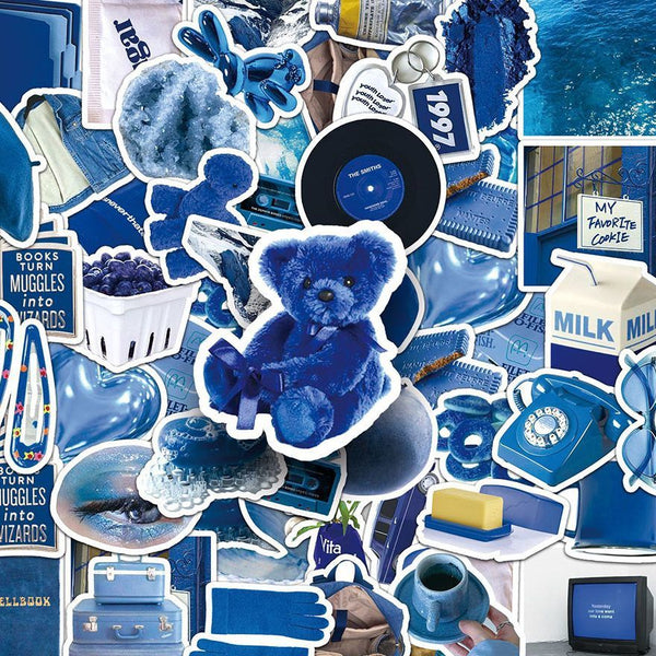 50pcs not repeated everything blue waterproof sticker