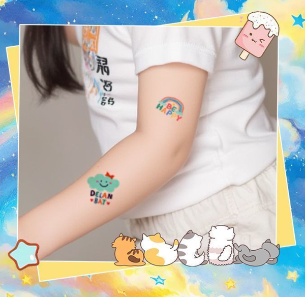 10pcs Holiday Cute Colorful  Temporary Body Tattoo Stickers