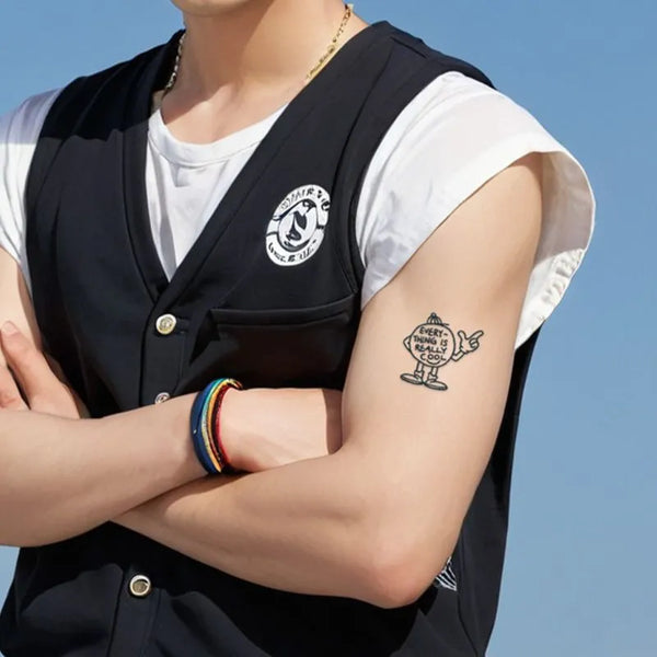 2pcs Rebel Collage Temporary Body Tattoo Stickers