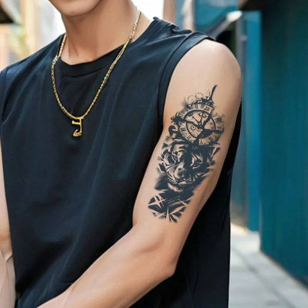 2pcs Fierce Roar Temporary Body Tattoo Stickers