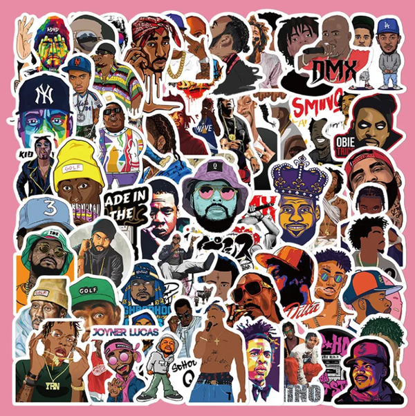128 pcs not repeated American West Coast Rapper cartoon colorful waterproof sticker