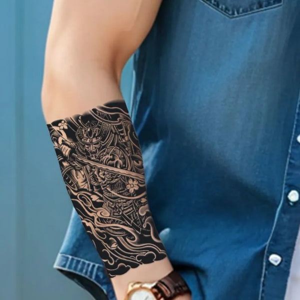 2pcs Samurai Cherry Cloud Temporary Body Tattoo Stickers