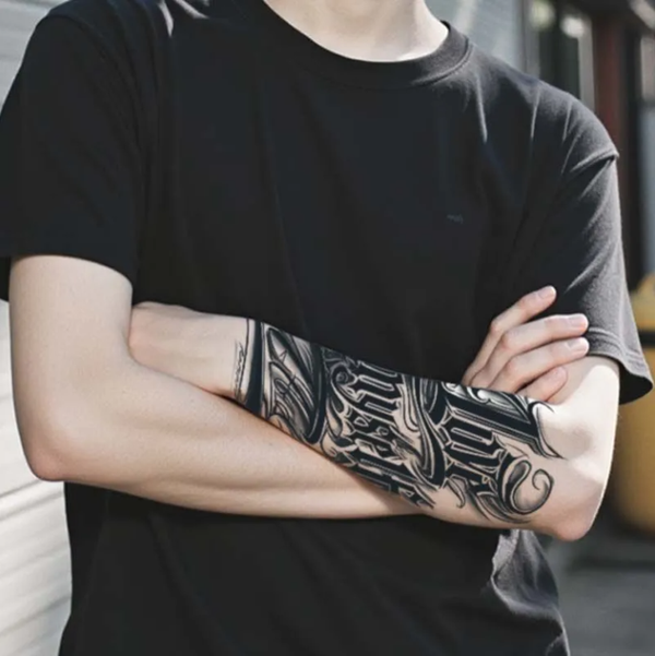 2pcs Oriental Ink Wash Poetry Temporary Body Tattoo Stickers