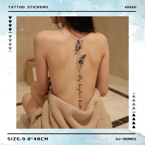 2pcs Fly Higher Temporary Body Tattoo Stickers