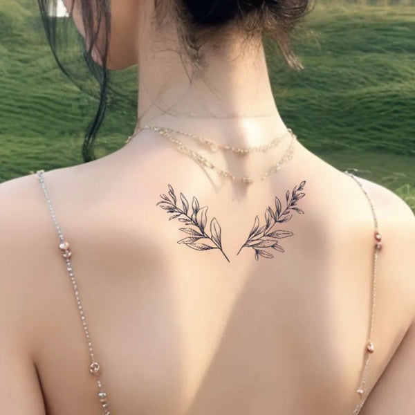 2pcs Whispering Leafy Temporary Body Tattoo Stickers