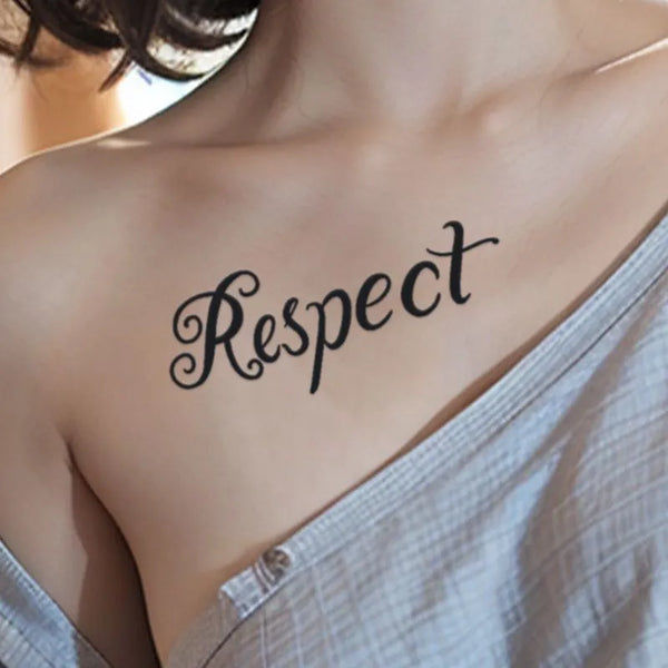 2pcs Love & Respect Words Temporary Body Tattoo Stickers