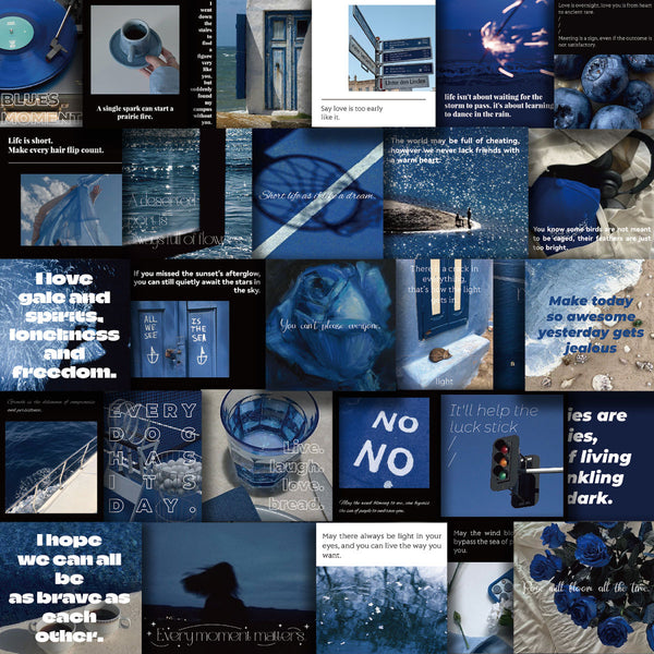 30pcs not repeated blue hour waterproof sticker