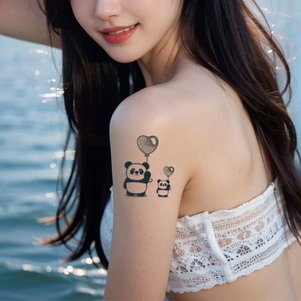 2pcs Cute Beast Heart Temporary Body Tattoo Stickers