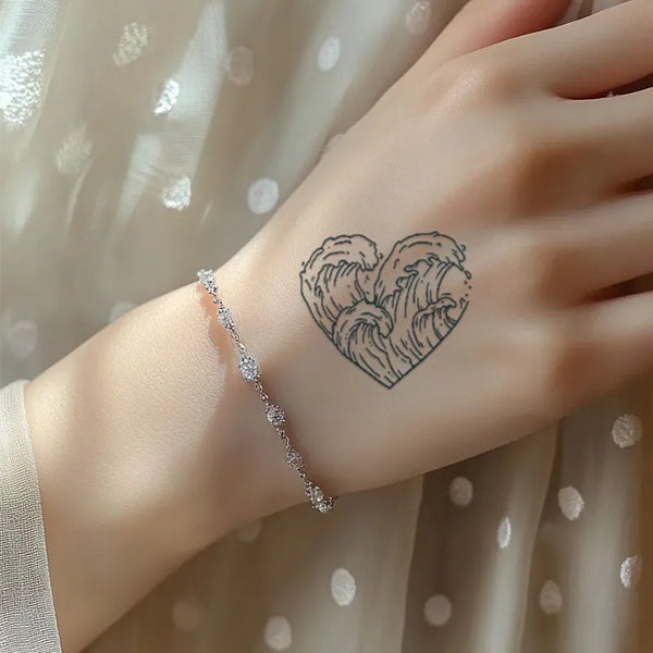 2pcs Island Coconut Silhouette Temporary Body Tattoo Stickers