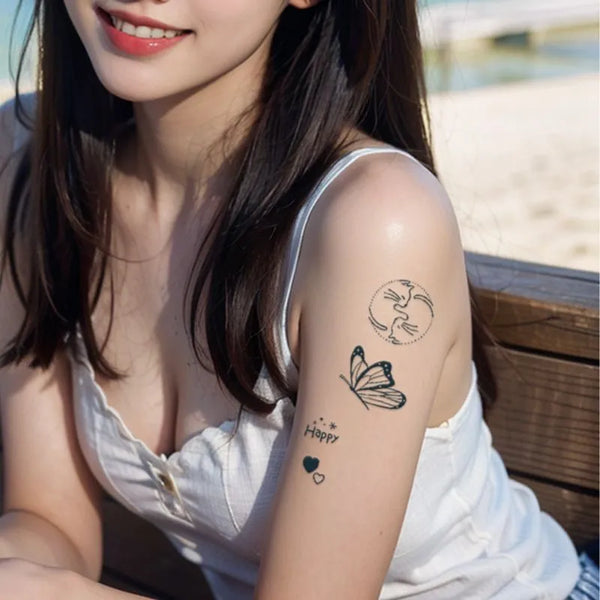 2pcs Healing Doodle Temporary Body Tattoo Stickers