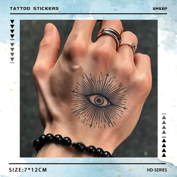 2pcs Mystic Eye Temporary Body Tattoo Stickers