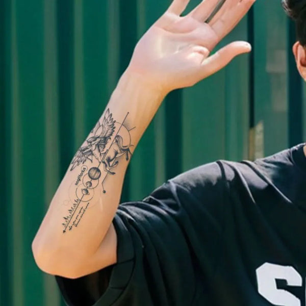 2pcs Starshooter Divine Bow Temporary Body Tattoo Stickers