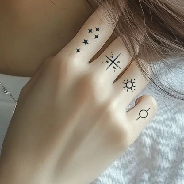 2pcs Rune Blossom Starlight Temporary Body Tattoo Stickers