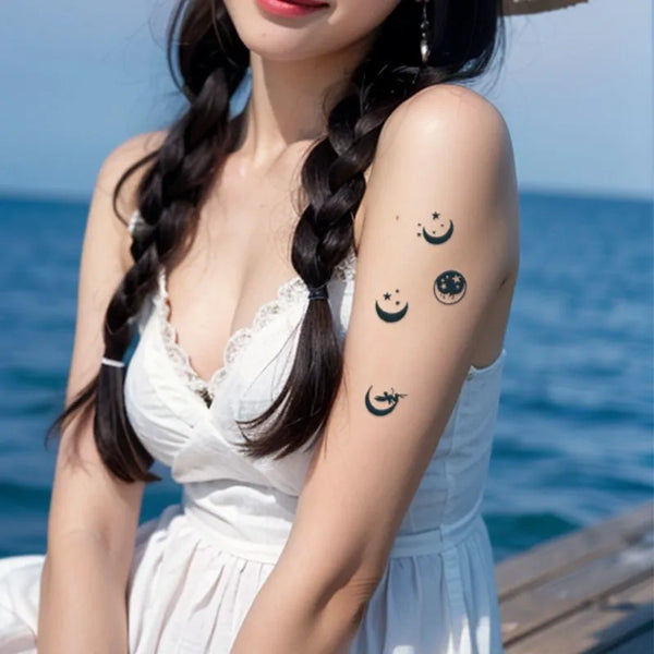 2pcs Night Soul Star Temporary Body Tattoo Stickers