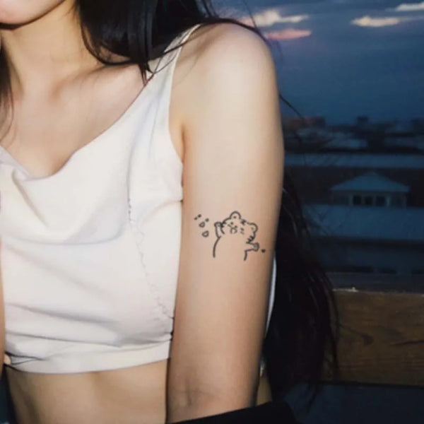 2pcs Adorable Tiger Temporary Body Tattoo Stickers