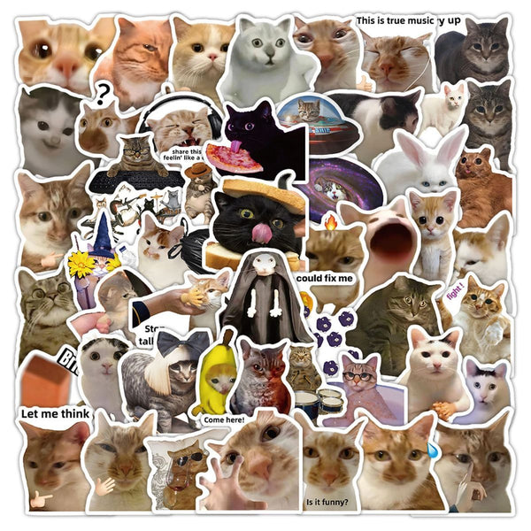 56pcs not repeated funny cat  waterproof sticker