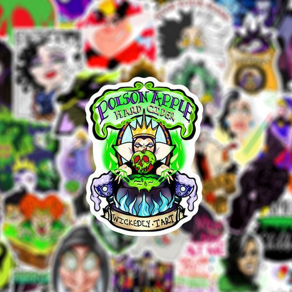 50pcs not repeated witch cartoon waterproof sticker
