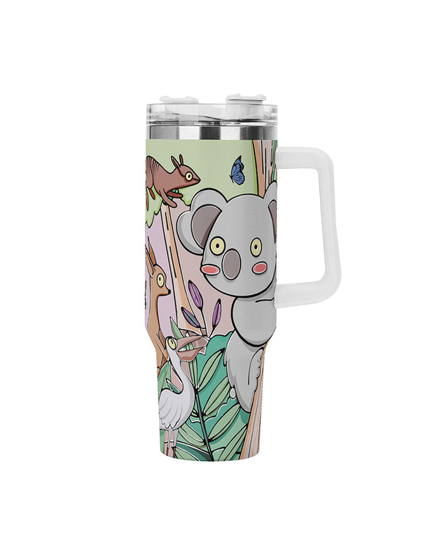 40oz Ice Bully With Handle And Straw Stainless Steel Vacuum Insulated Cup