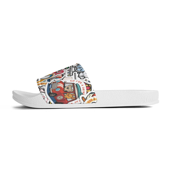 Kid's PVC Black and White House Slides Sandals Bathroom Slippers